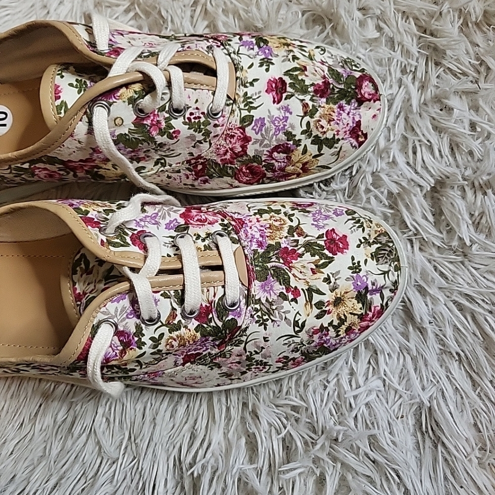 Hotter Comfort Concept Mabel Floral Flower Tennis Shoes Sneakers - 10 - Picture 5 of 12
